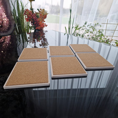Set of 6 ceramic coasters - Stone Serenity.