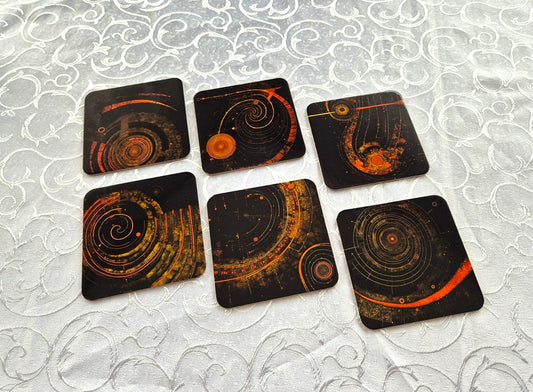 Set of 6 cork coasters – Tribal Celestial Spirit