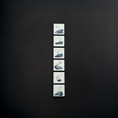 Set of 6 ceramic coasters - Stone Serenity.