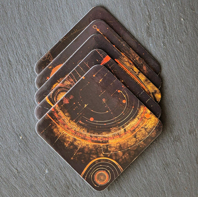 Set of 6 cork coasters – Tribal Celestial Spirit