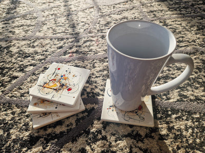 Set of 4 ceramic coasters - Chaotic Symphony.