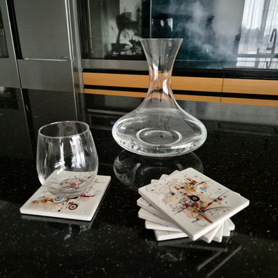 Set of 6 ceramic coasters - Chaotic Symphony.
