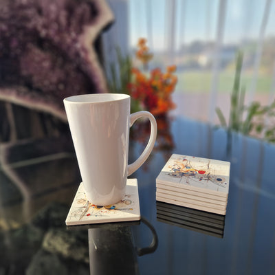 Set of 6 ceramic coasters - Chaotic Symphony.