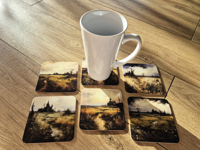 Set of 6 cork coasters – Whispering Meadow