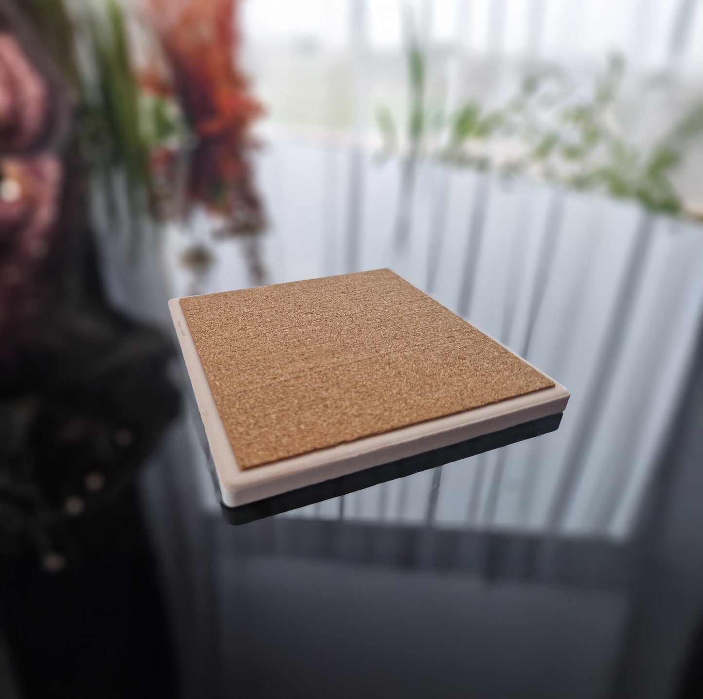 Set of 6 ceramic coasters - Mystic Blossom.