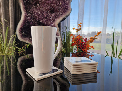 Set of 6 handmade ceramic coasters - Stone Serenity.